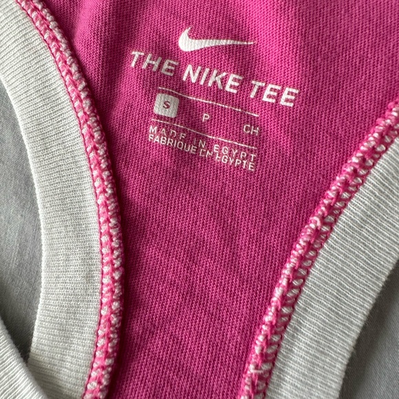 Nike Tee Women M Pink Racer Back Active Wear Workout Logo Spell Out size small - Picture 5 of 10